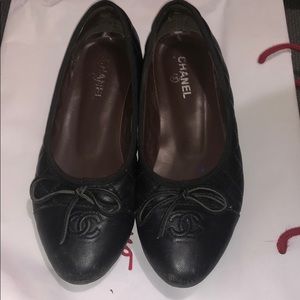 Authentic Chanel quilted ballet flats sz39
